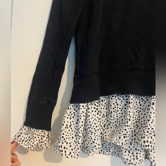 Loft Outlet Poka Dot Ruffle Sweater - Picture 3 of 5
